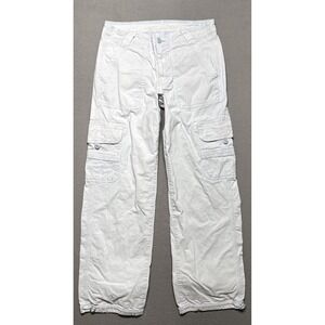 American Eagle Cargo Pants Womens Sz 6 (28x29) Light Blue Baggy Wide Leg Utility